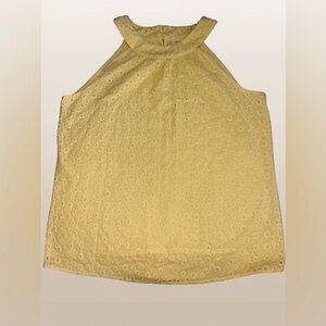 Parallel Skies Yellow Eyelet Women's Top